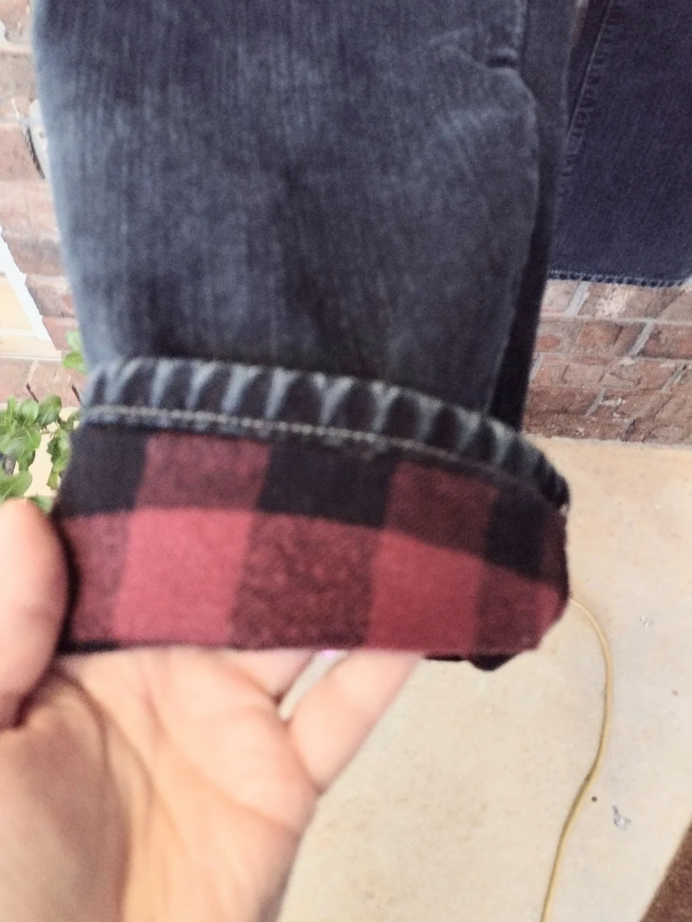 Eddie Bauer Jeans Men's 32X34 Buffalo Plaid Flannel Lined Relaxed Specially Dyed